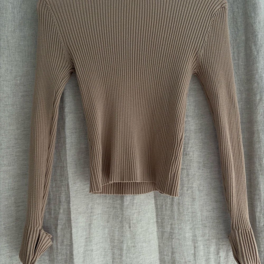 Lulus Ribbed Tan Sweater